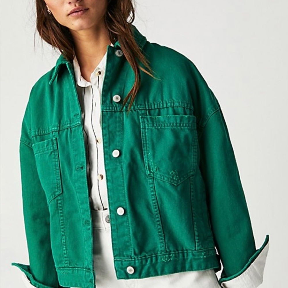 We The Free Vibrant Green Bomber Jacket